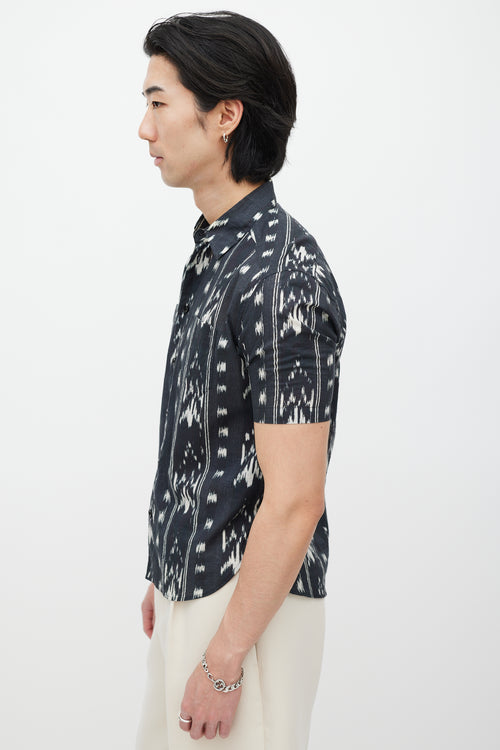 Saint Laurent Black & White Striped Shirt