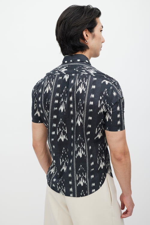 Saint Laurent Black & White Striped Shirt