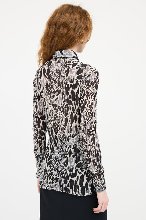 Saint Laurent White & Black Patterned Shirt