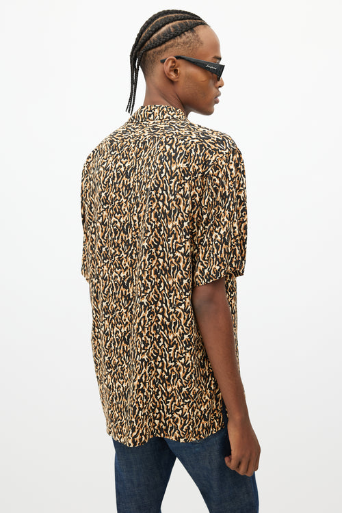 Saint Laurent Brown & Black Print Shirt