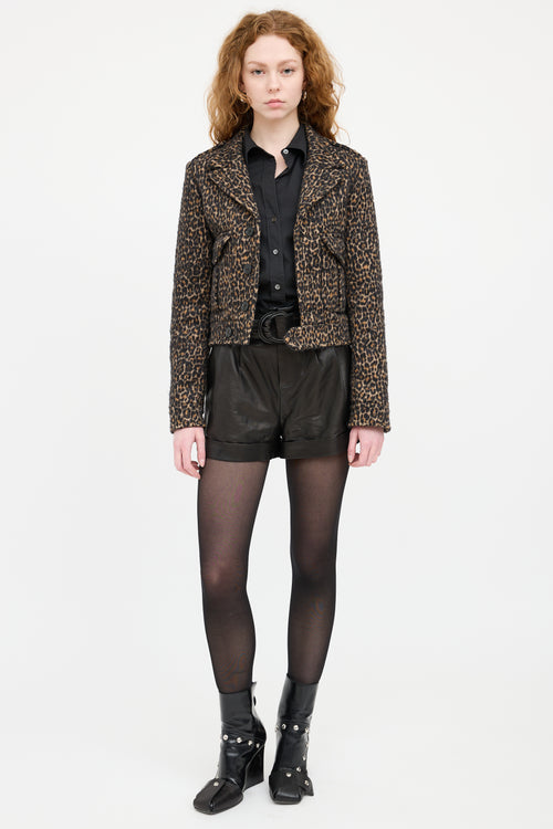Saint Laurent Brown & Black Print Military Jacket