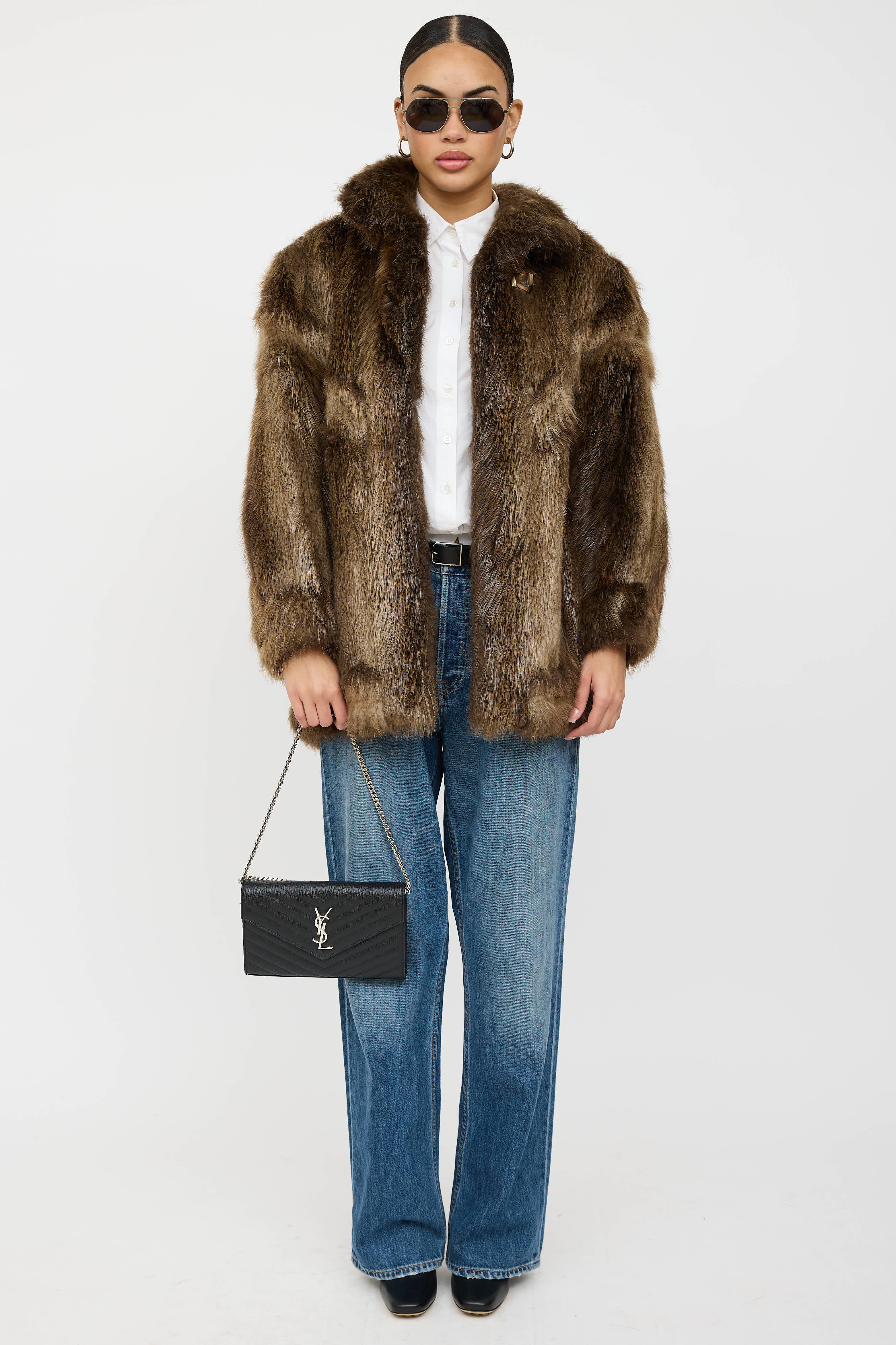 Saint Laurent Cassandre Chevron Wallet On Chain
