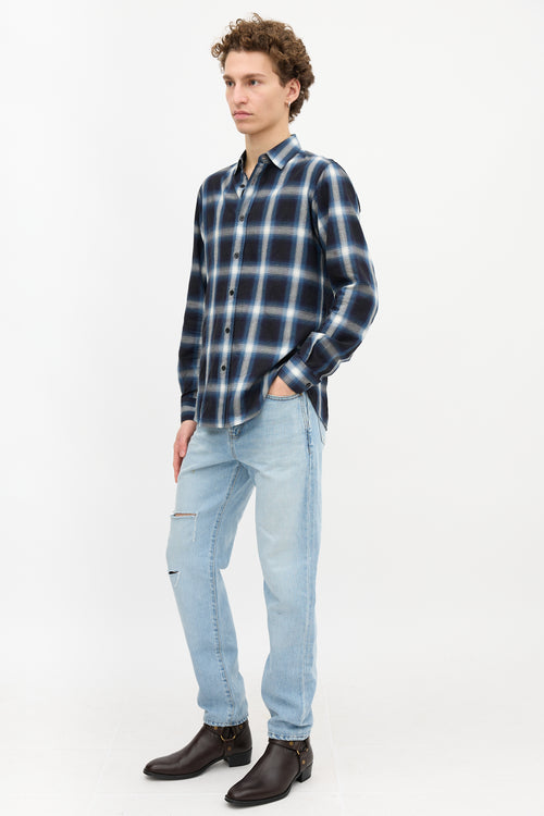 Saint Laurent 2014 Plaid Flannel Shirt