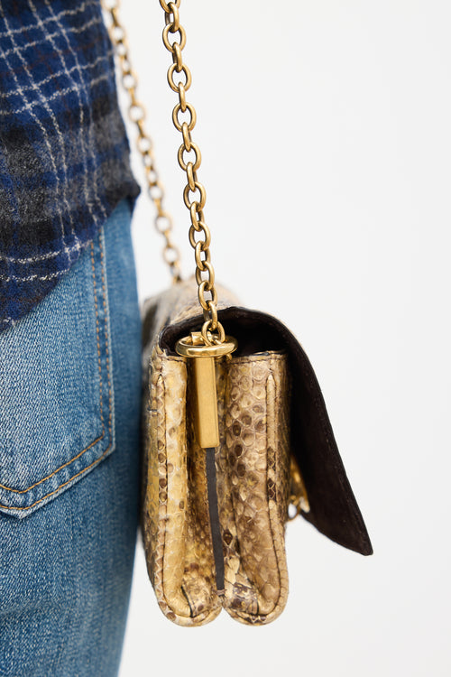 Saint Laurent Exotic Leather Chain Shoulder Bag