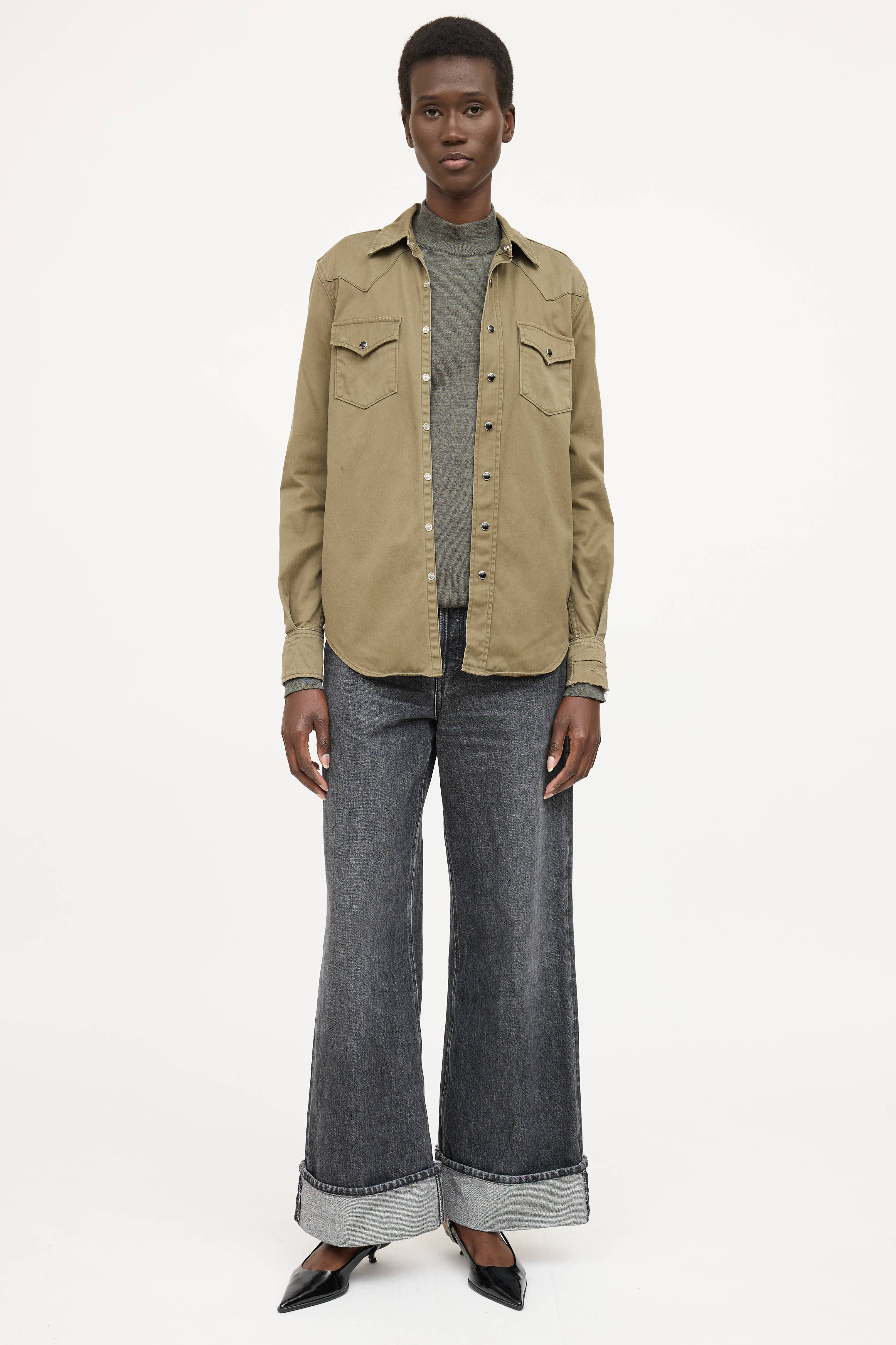 Saint Laurent Snap Button Up Shirt