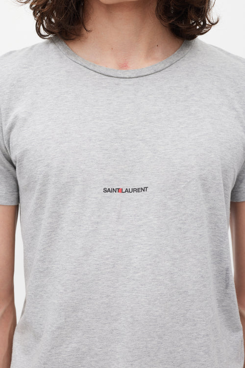 Saint Laurent Grey & Black Logo T-Shirt