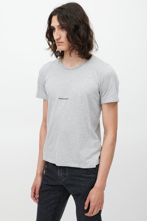 Saint Laurent Grey & Black Logo T-Shirt
