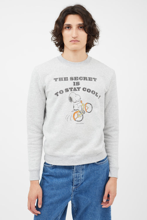 Saint Laurent Grey & Multicolour Snoopy Sweatshirt