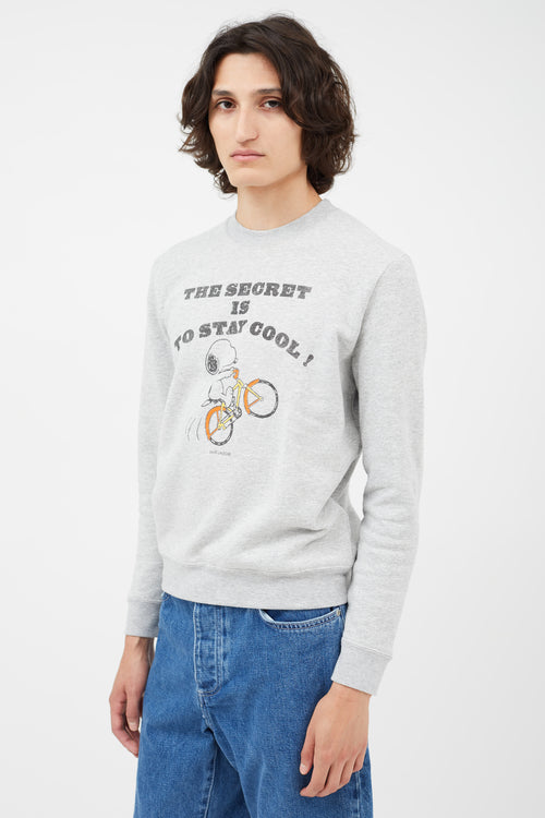 Saint Laurent Grey & Multicolour Snoopy Sweatshirt