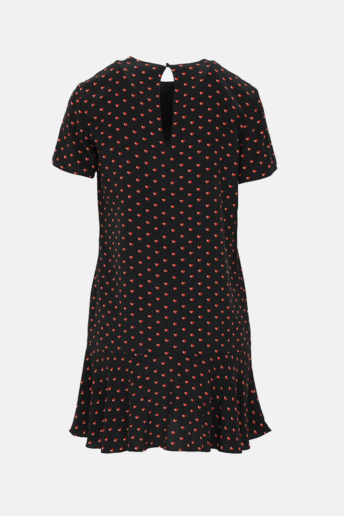 Saint Laurent 2018 Silk Heart Print Dress
