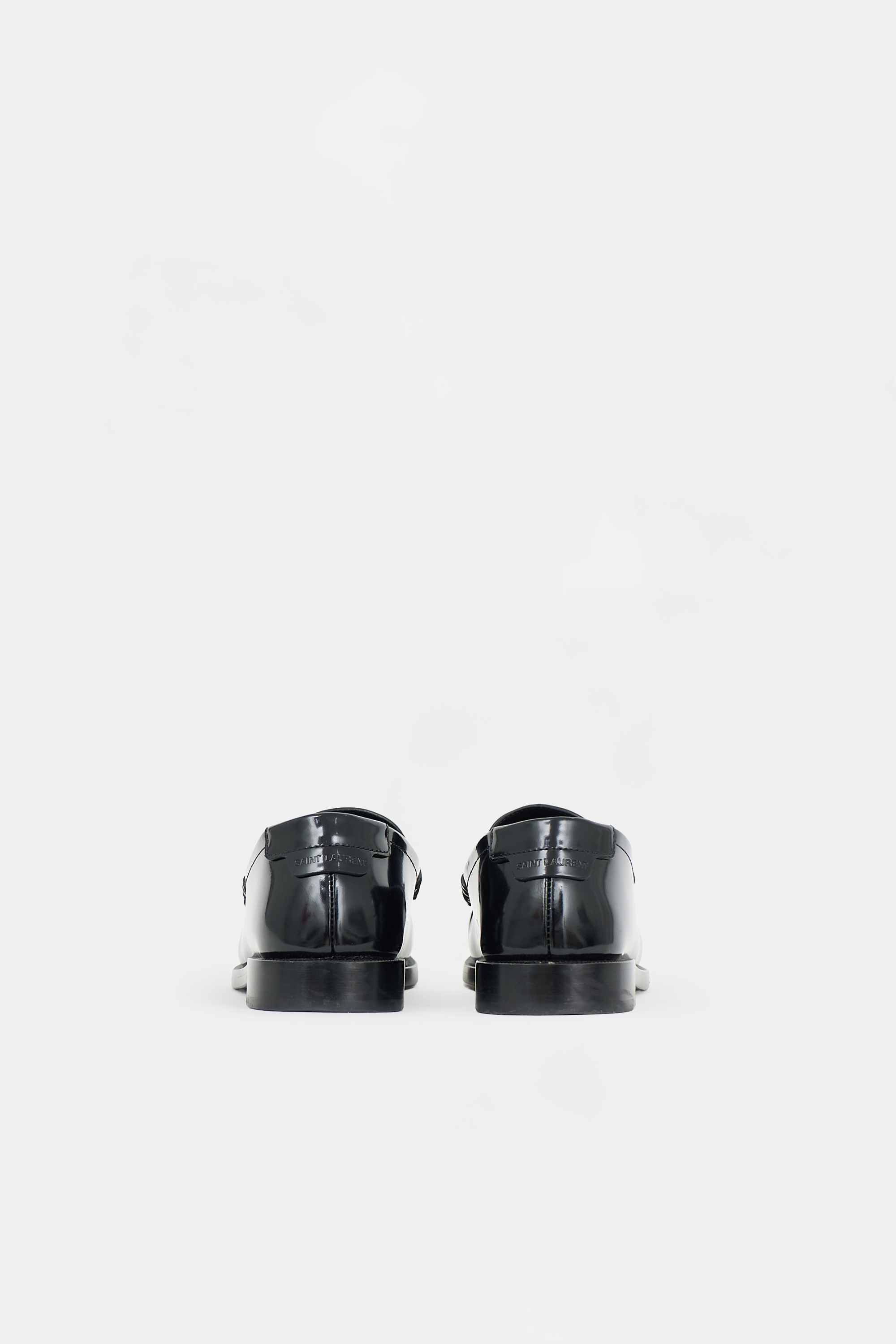 Saint Laurent Leather Logo Penny Loafer