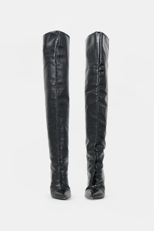 Saint Laurent Leather Niki Thigh Boot