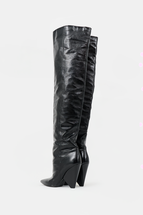 Saint Laurent Leather Niki Thigh Boot