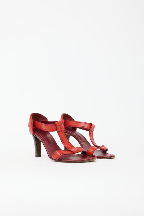 Saint Laurent Leather T-Strap Sandal