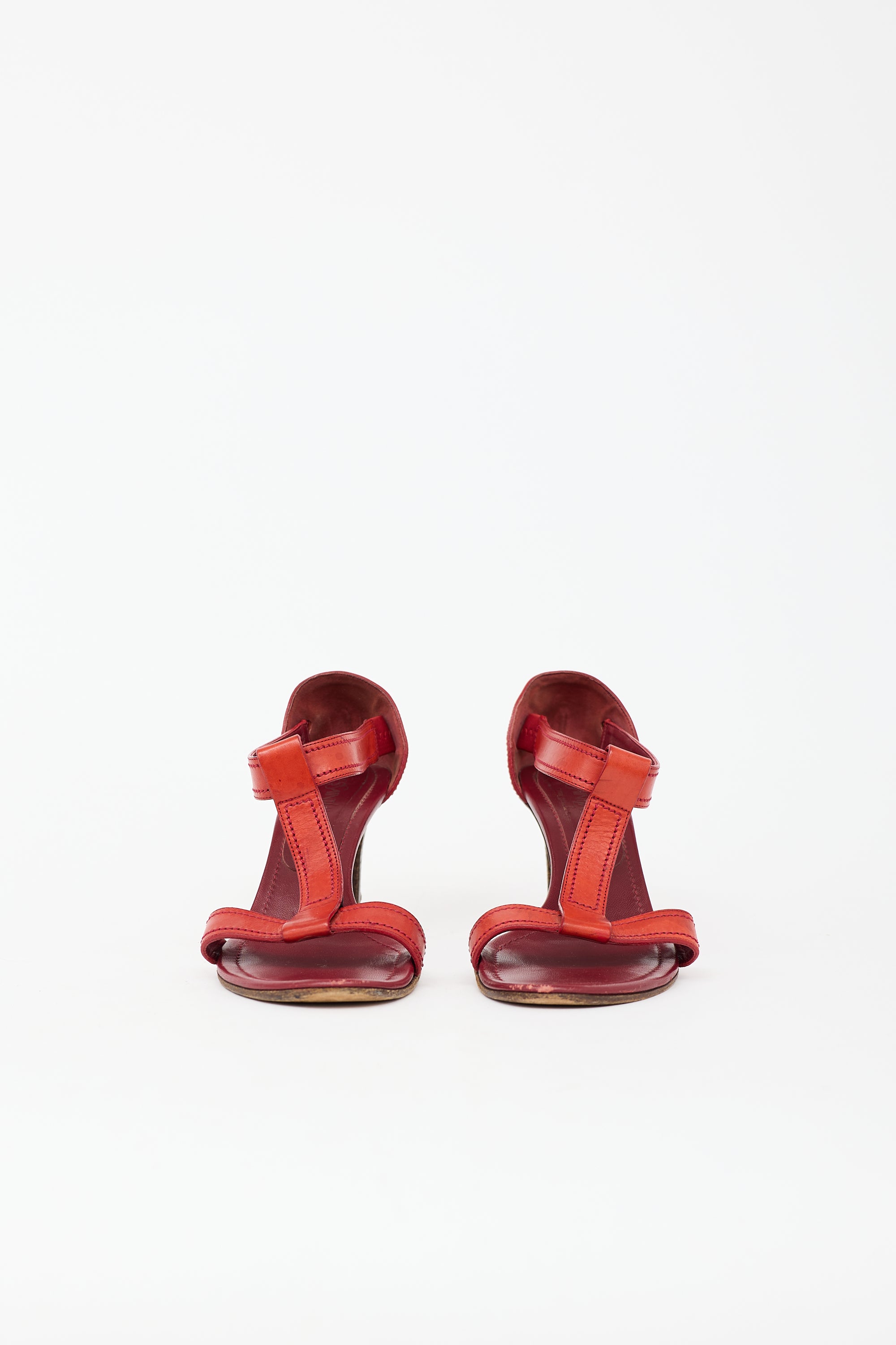 Saint Laurent Leather T-Strap Sandal
