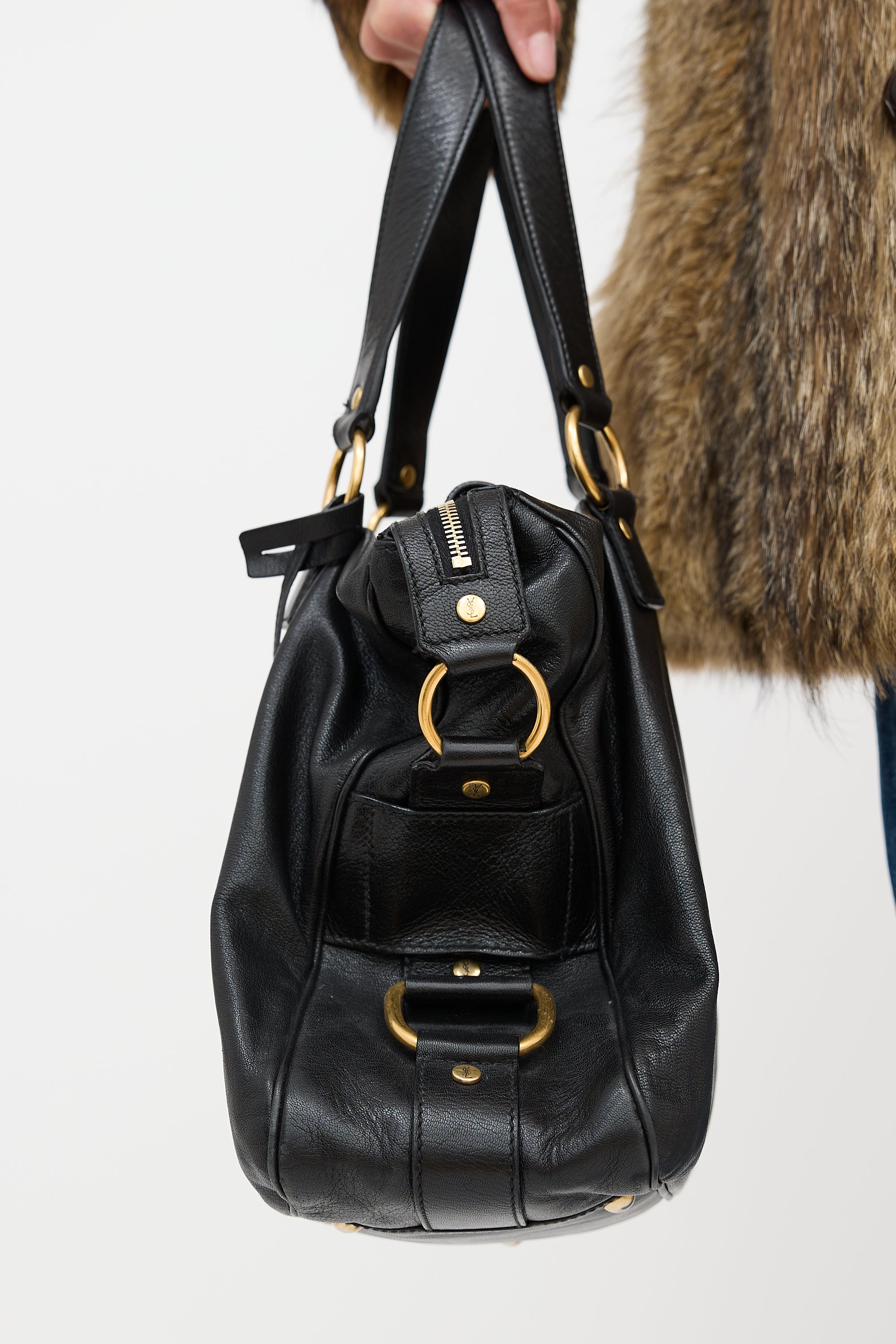 Saint Laurent Leather Two Way Muse Shoulder Bag