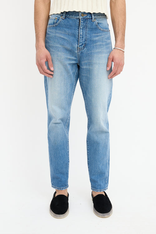 Saint Laurent Medium Wash Distressed Jeans