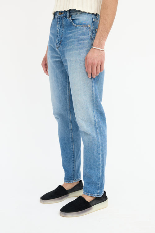 Saint Laurent Medium Wash Distressed Jeans