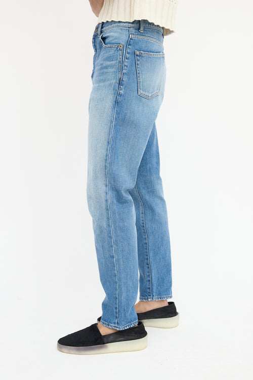 Saint Laurent Medium Wash Distressed Jeans