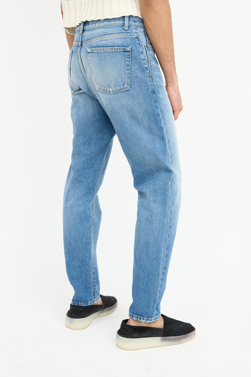 Saint Laurent Medium Wash Distressed Jeans