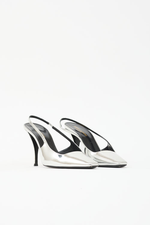 Saint Laurent Metallic Leather Tom Dream Heel