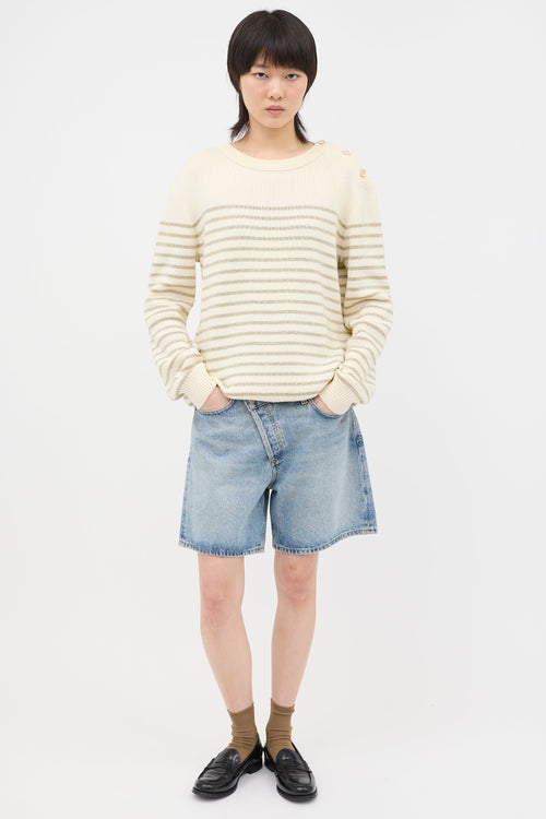 Saint Laurent Metallic Stripe Sweater