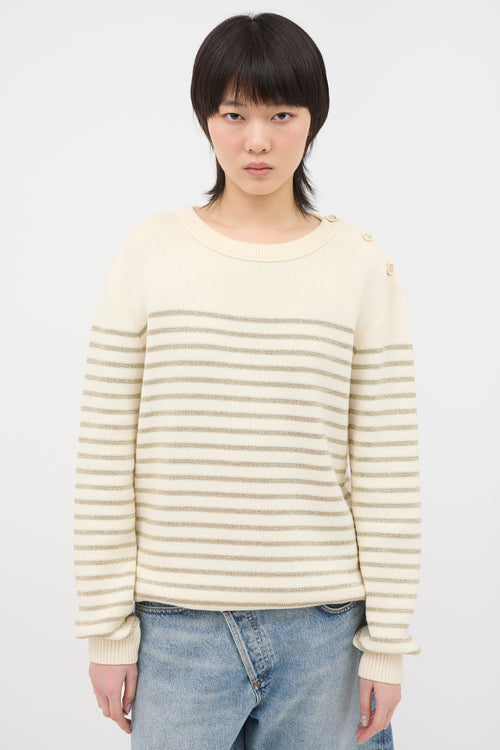 Saint Laurent Metallic Stripe Sweater