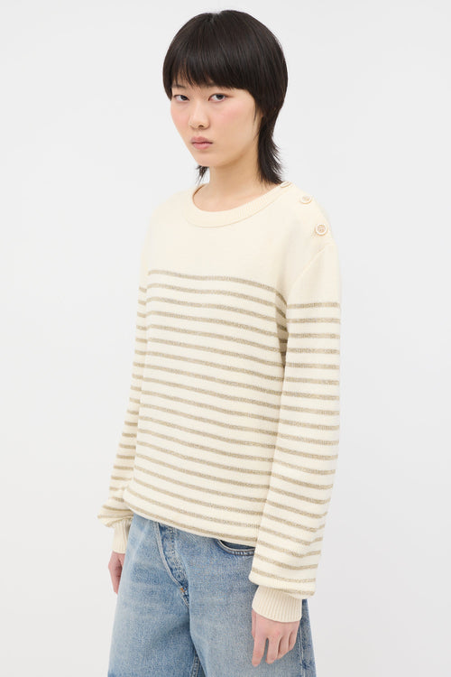 Saint Laurent Metallic Stripe Sweater