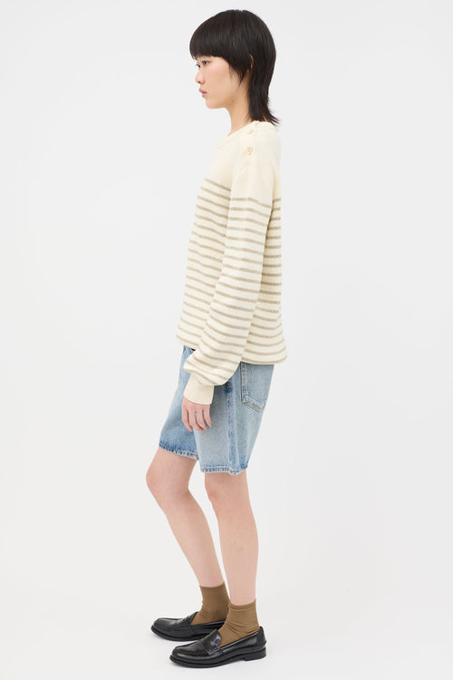Saint Laurent Metallic Stripe Sweater