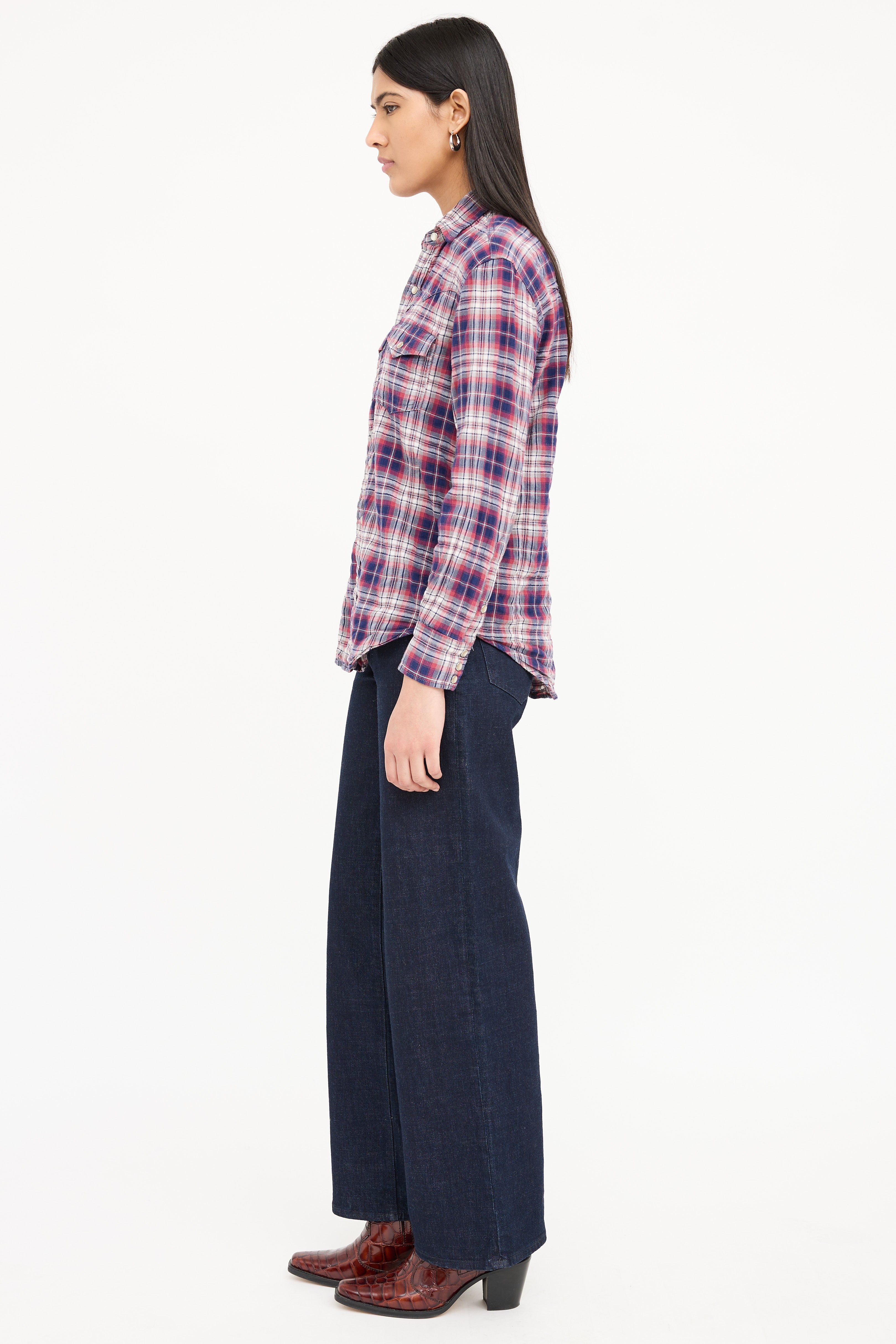 Saint Laurent Check Collar Shirt