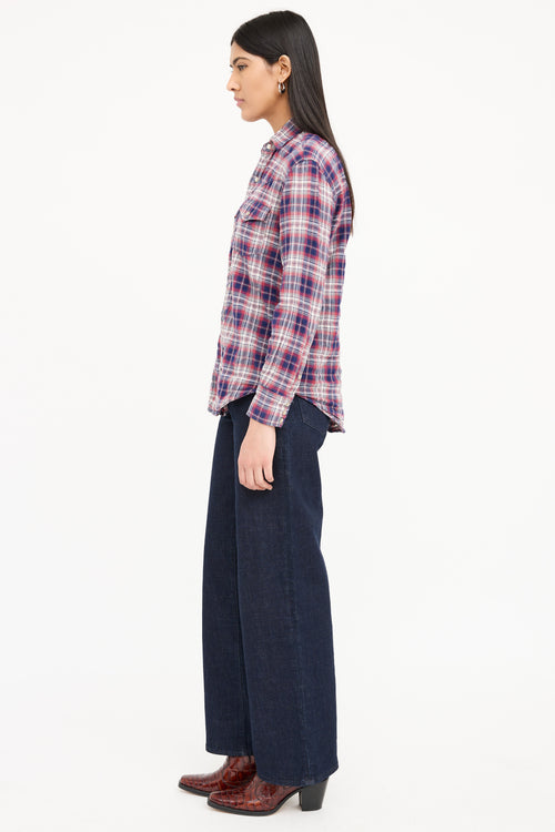 Saint Laurent Check Collar Shirt
