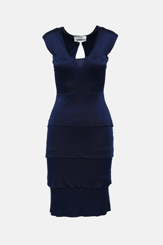 Saint Laurent Tiered Sleeveless Dress