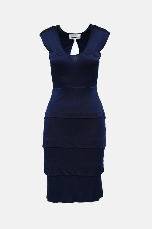 Saint Laurent Tiered Sleeveless Dress