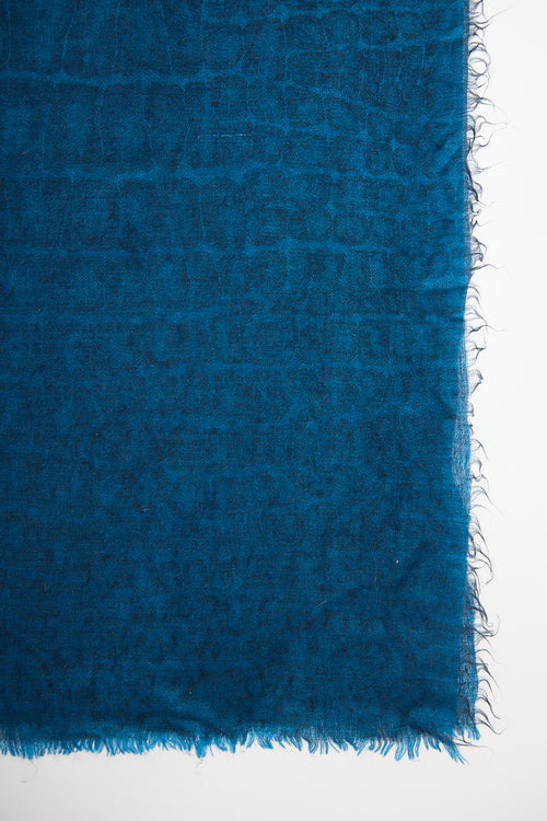 Saint Laurent Patterned Fringe Scarf