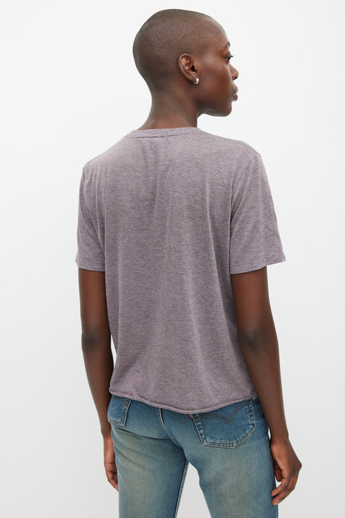 Saint Laurent Purple & Multicolour Logo Print T-Shirt