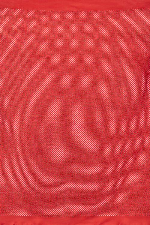 Saint Laurent Red & Black Silk Polka Dot Scarf
