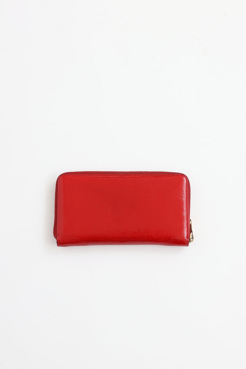 Saint Laurent Patent Belle De Jour Zip Wallet