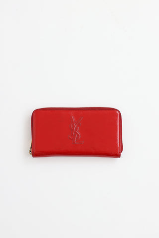 Saint Laurent Patent Belle De Jour Zip Wallet