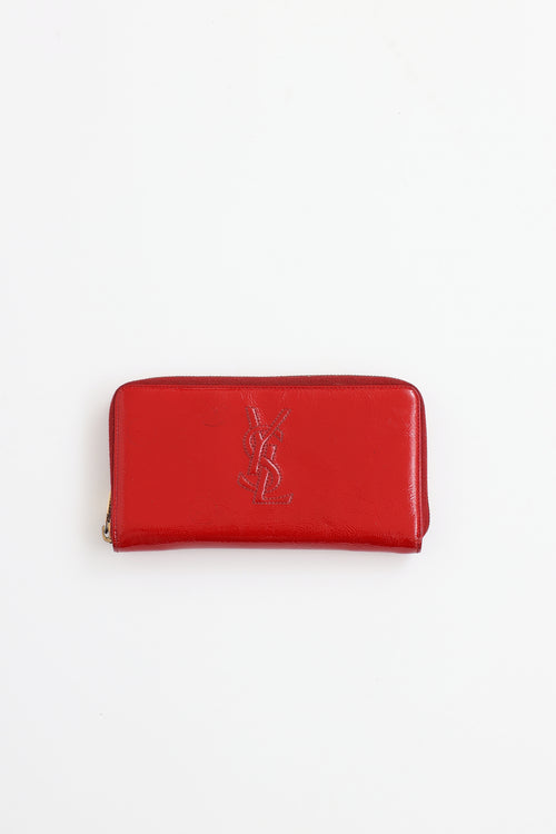 Saint Laurent Patent Belle De Jour Zip Wallet