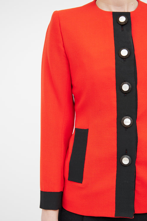 Saint Laurent Red & Black Vintage Evening Jacket