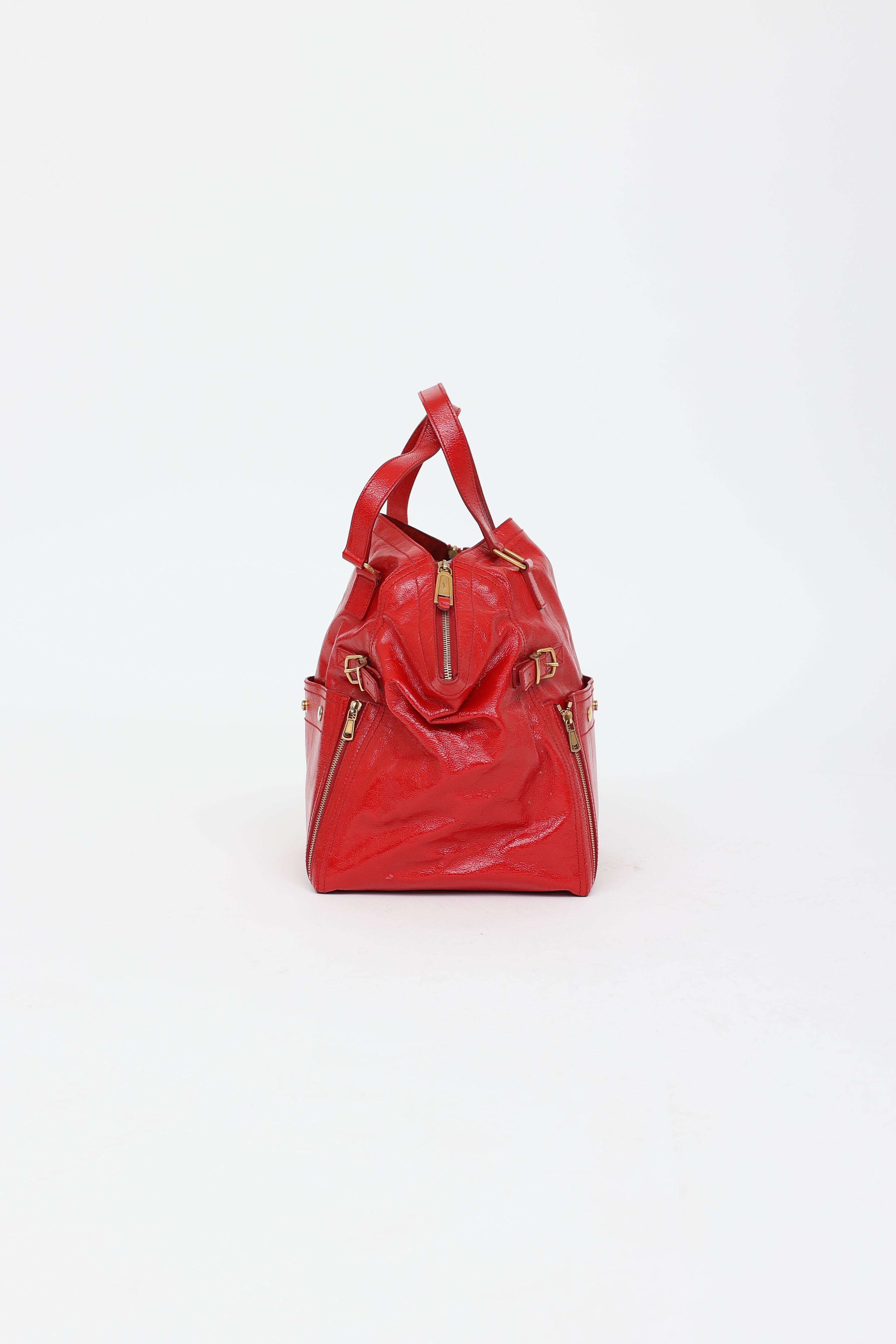 Saint Laurent Patent Downtown Tote Bag