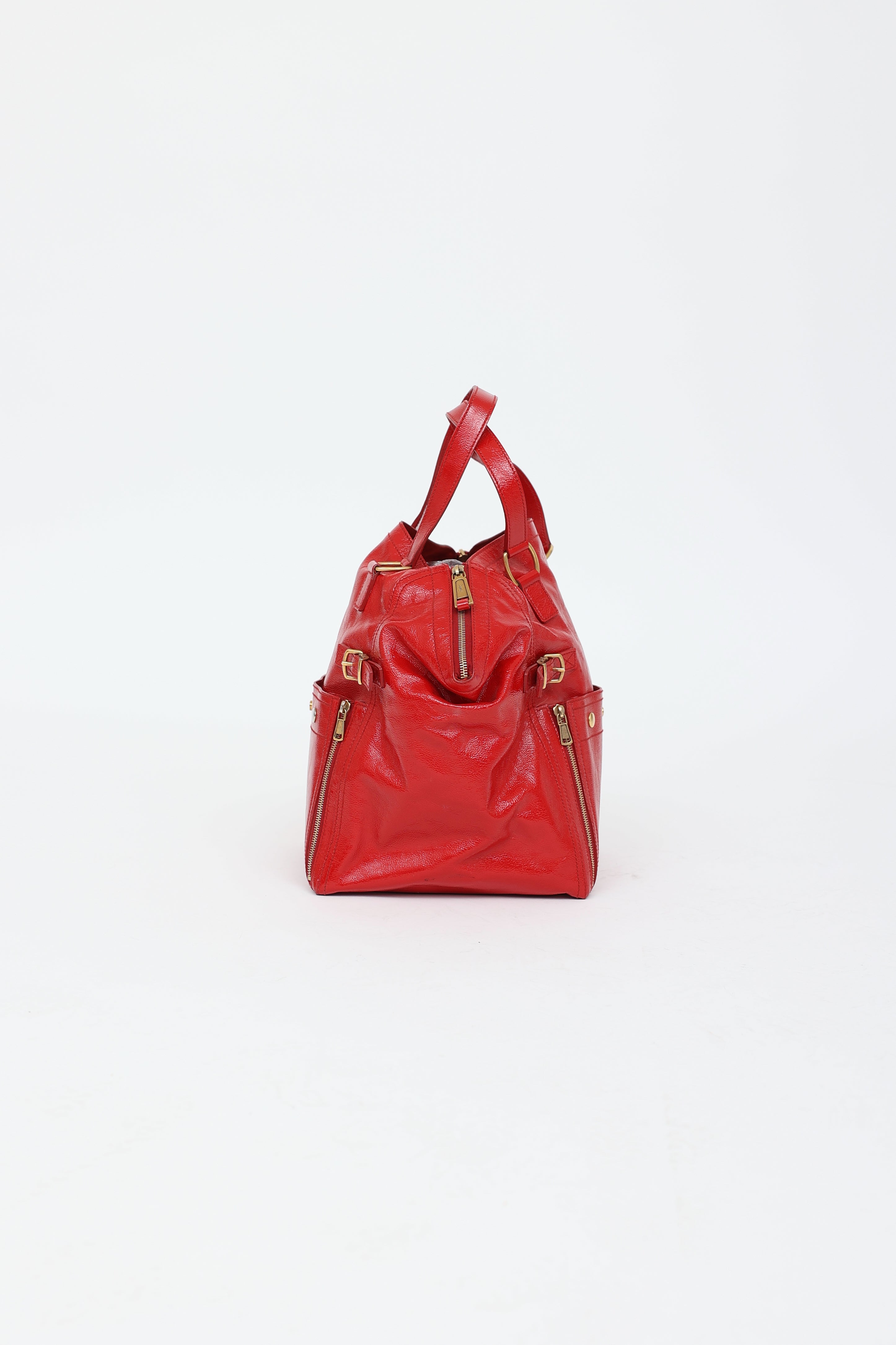 Saint Laurent Patent Downtown Tote Bag