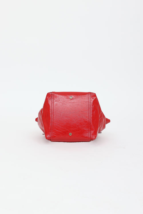 Saint Laurent Patent Downtown Tote Bag
