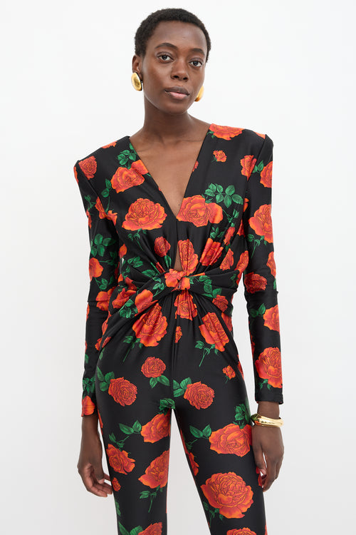 Saint Laurent Spring 2022 Floral Twist Jumpsuit