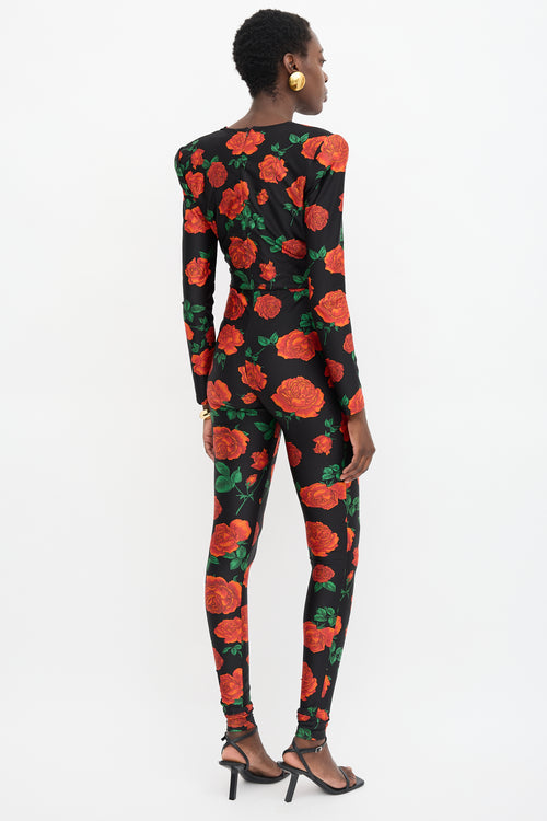 Saint Laurent Spring 2022 Floral Twist Jumpsuit