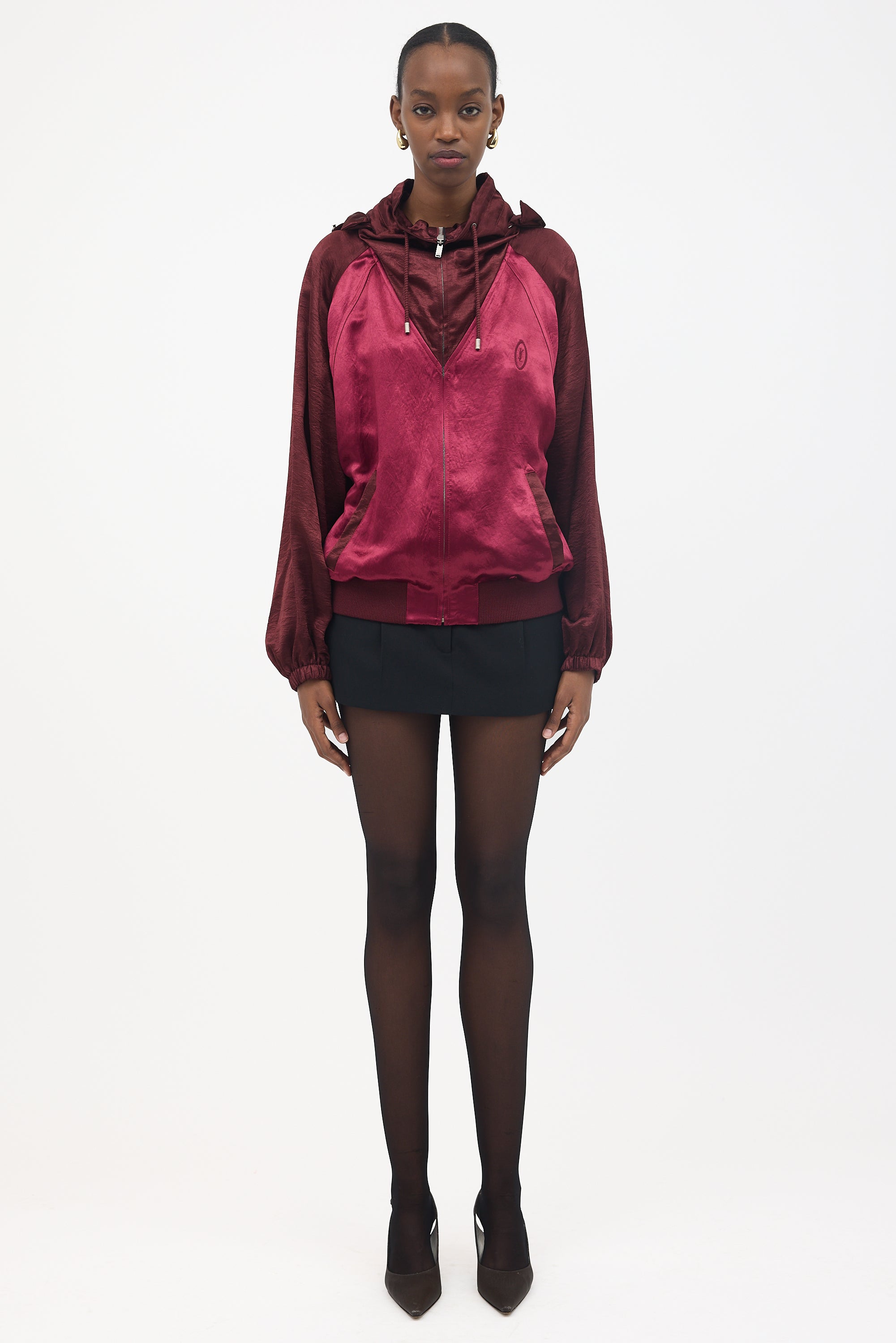 Saint Laurent Satin Funnel Neck Jacket