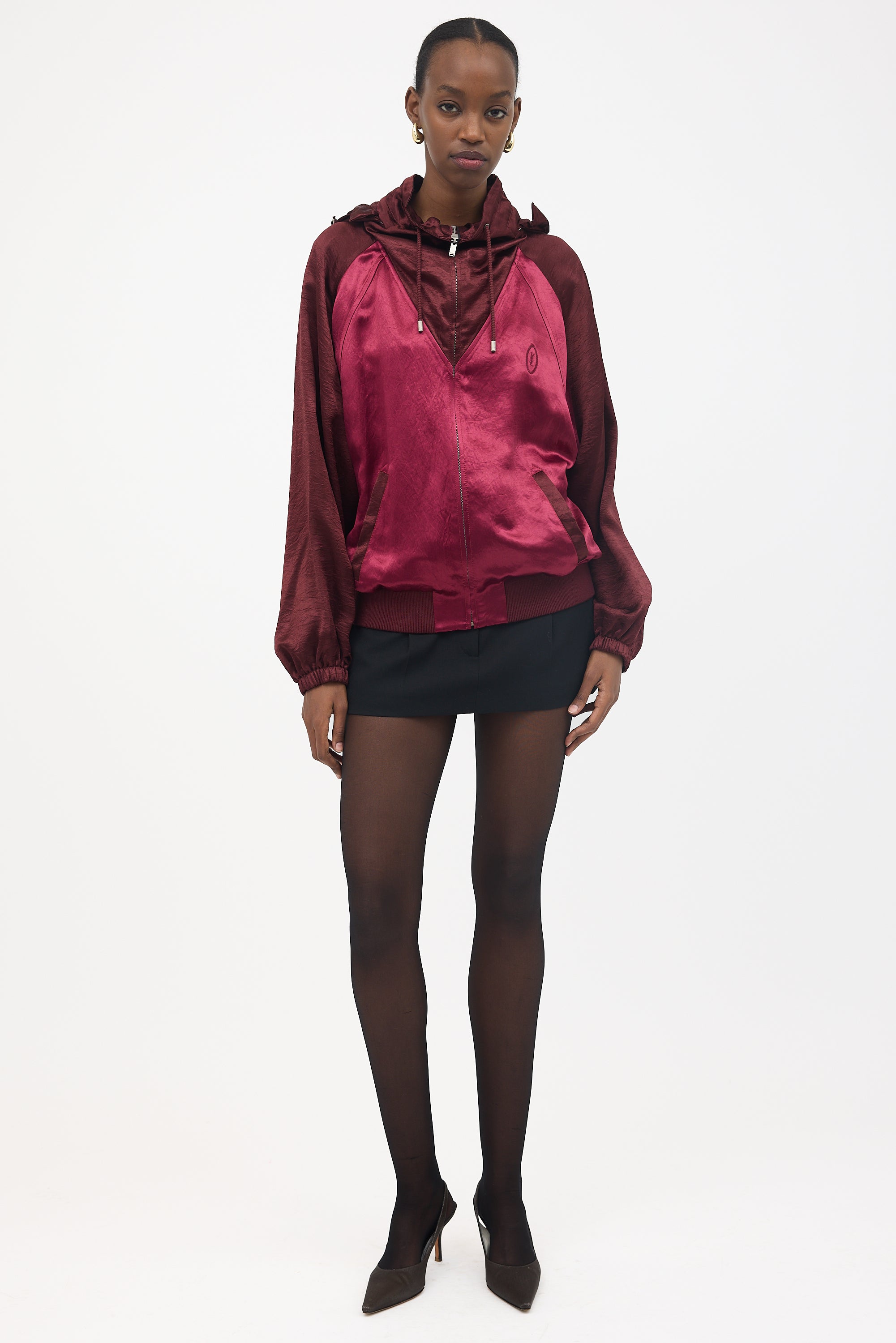 Saint Laurent Satin Funnel Neck Jacket