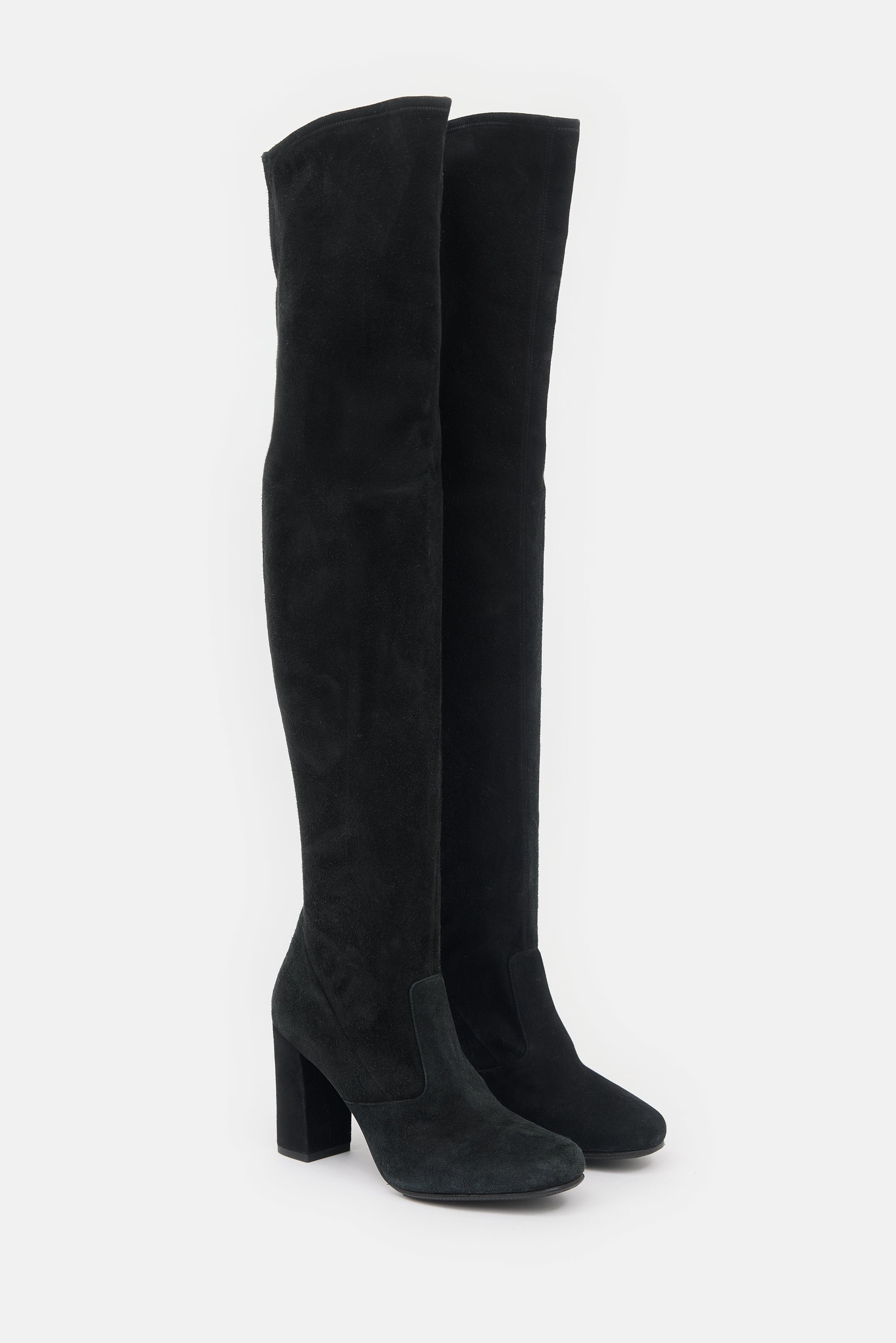 Saint Laurent Suede Thigh Boot