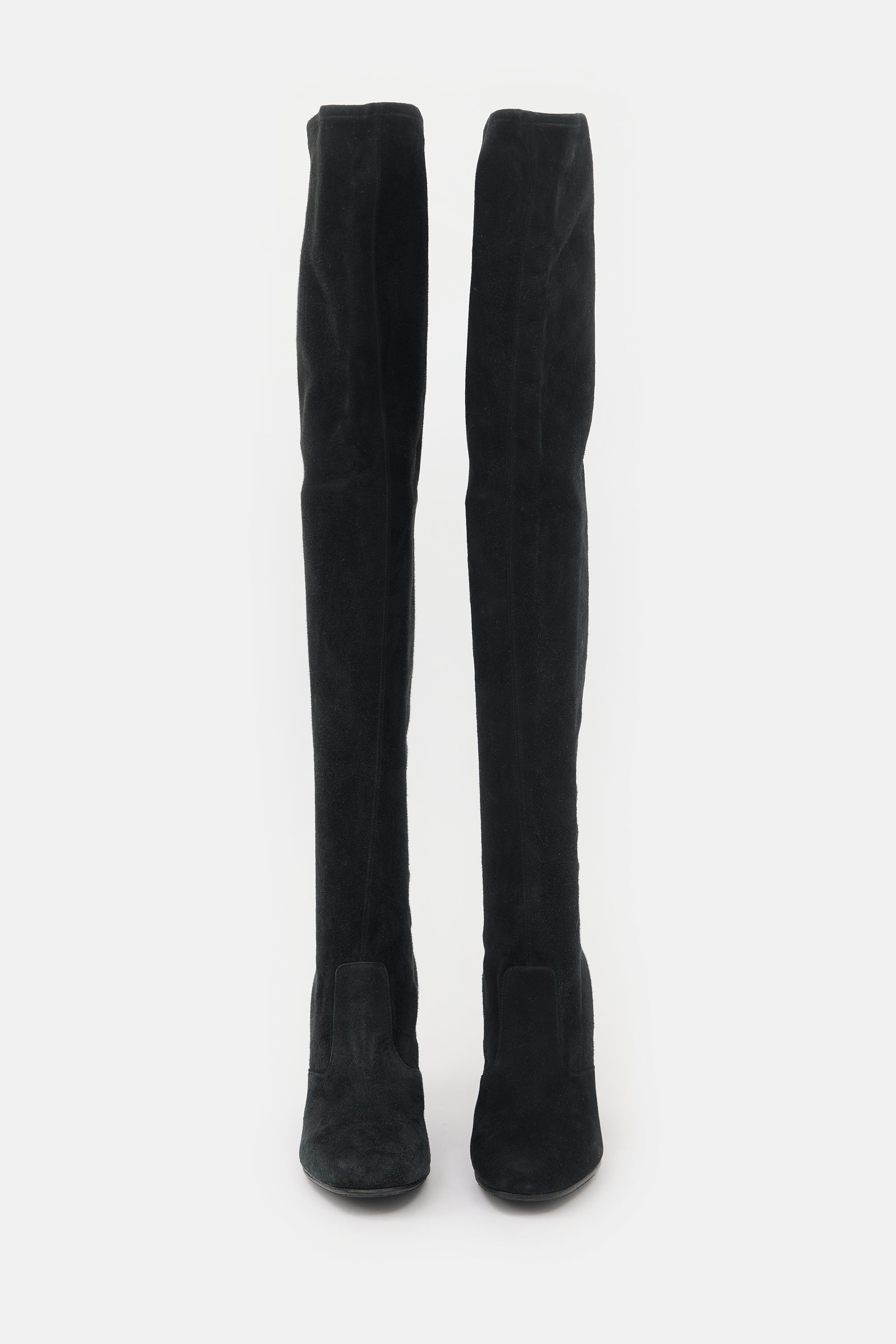 Saint Laurent Suede Thigh Boot