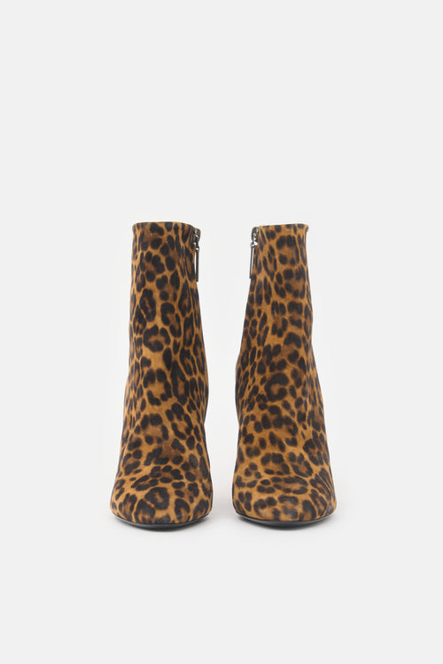 Saint Laurent Printed Suede Lou Ankle Boot
